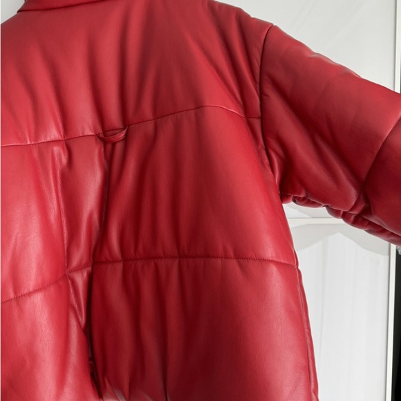 NANUSHKA Hide Quilted Padded Vegan
Leather Jacket Red - Picture 8 of 9
